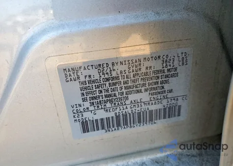 2016 Nissan Sentra S z USA, uszkodzony, nr VIN 3N1AB7AP8GY239706